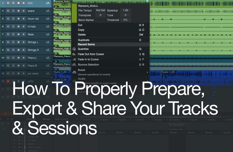 How To Prepare, Export & Share Your Tracks