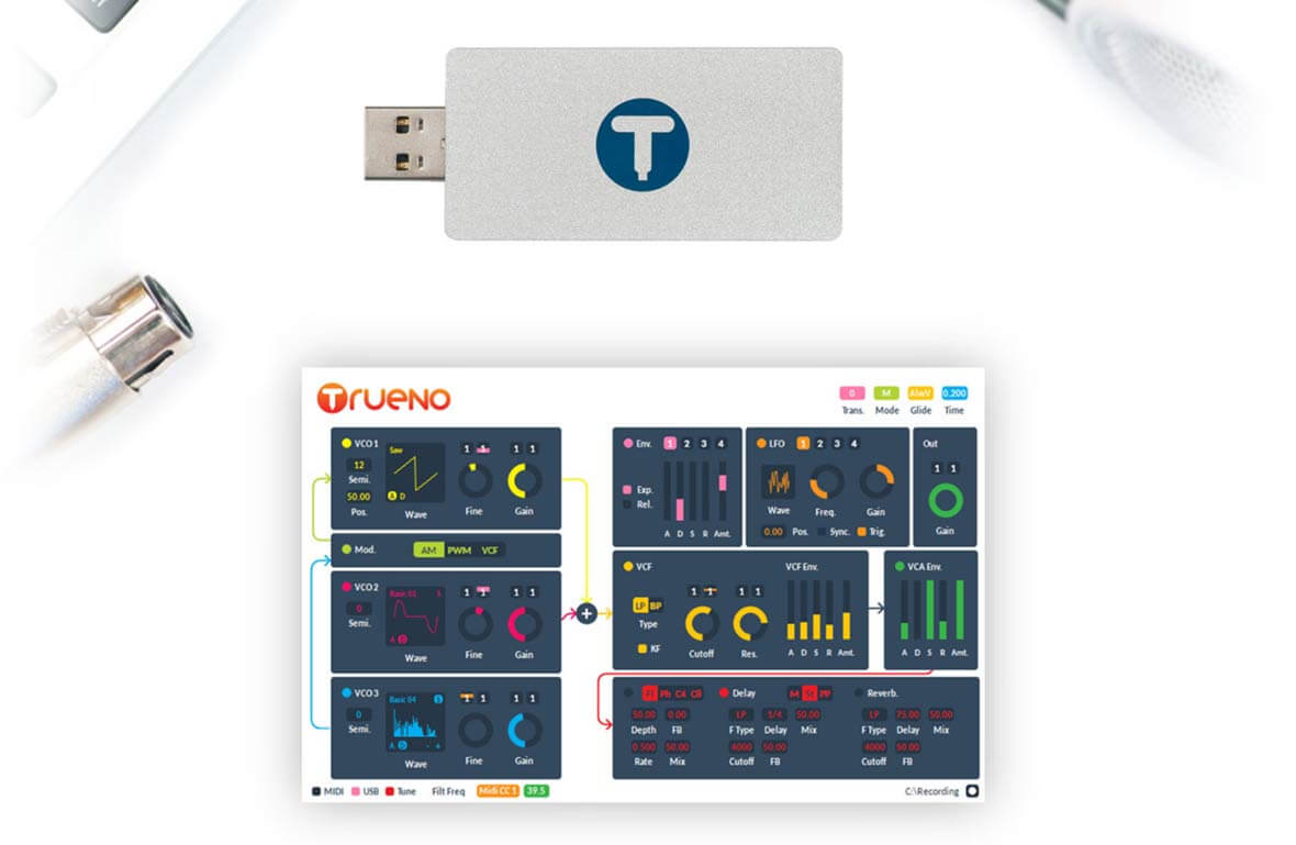 Trueno Is A 3-OSC Analog Synth In A USB Stick