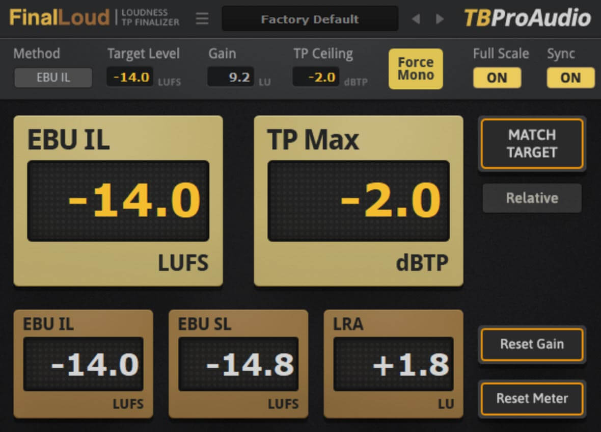 FinalLoud Helps Your Mixes Achieve Target Loudness