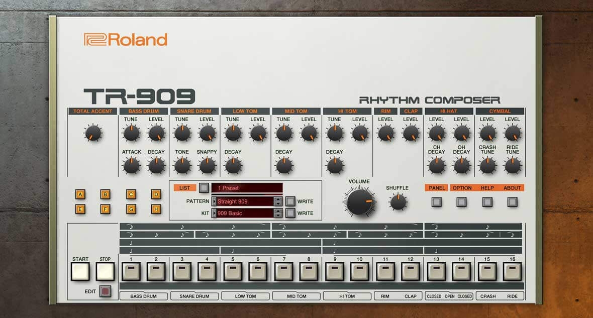 Roland Releases VST Emulation of TR-909 Drum Machine