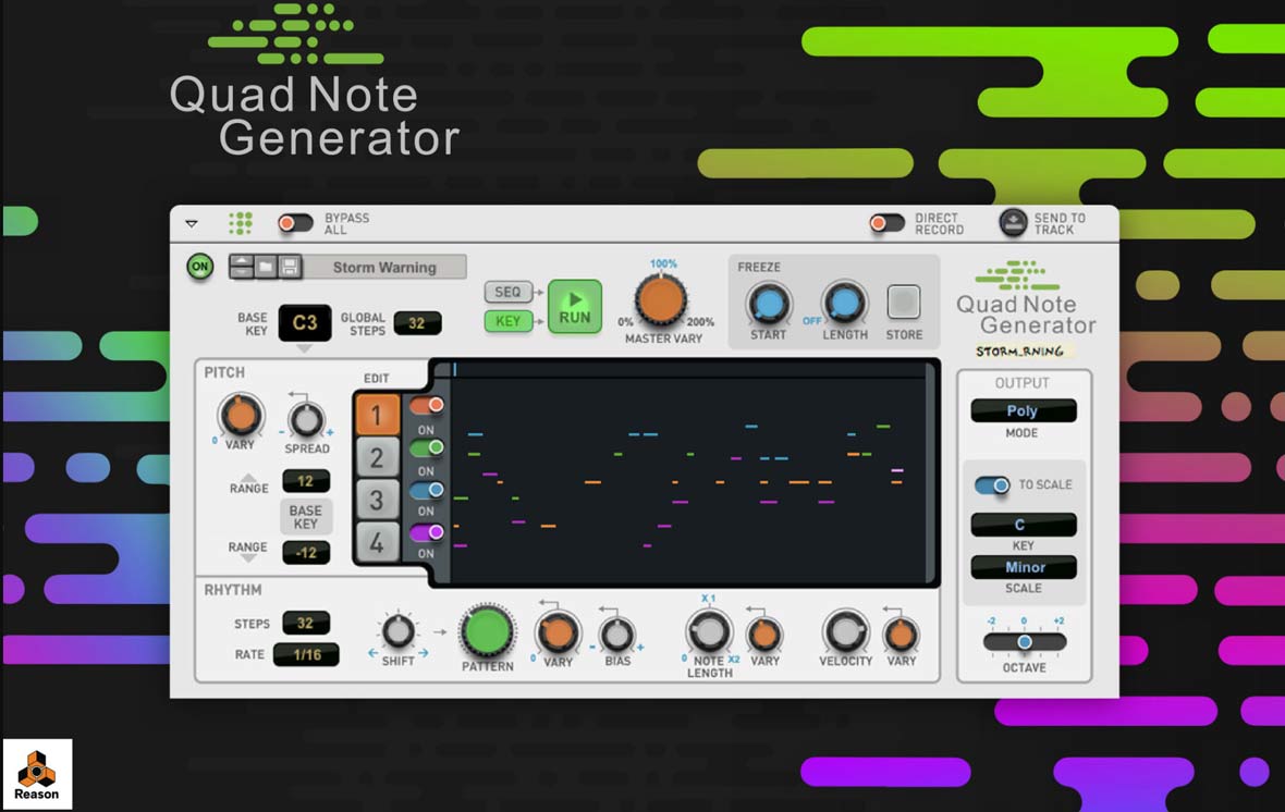 Propellerhead Releases Quad Note Generator Rack Extension for Reason