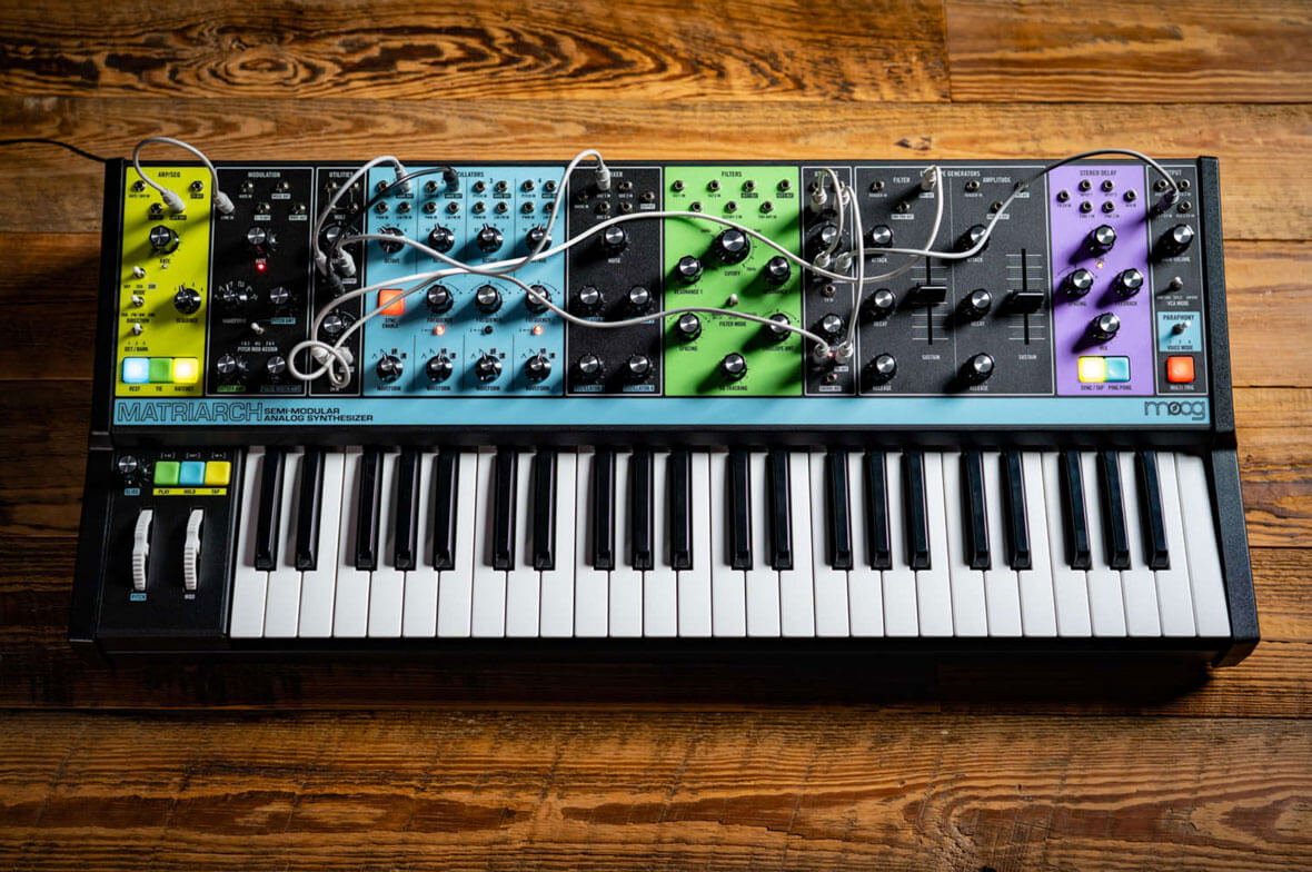 Moog Announces Matriach, A Semi-Modular, 4-Voice Paraphonic Synthesizer
